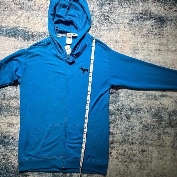 NWT Vintage Victoria's Secret PINK Blue Terrycloth Zip-Up Hoodie - Picture 5 of 9